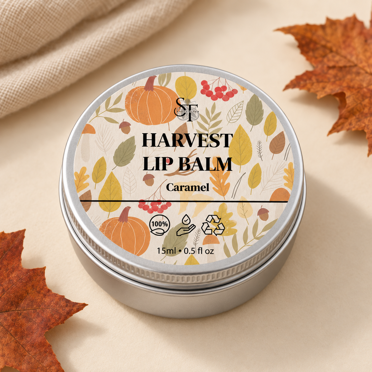 Caramel Lip Balm | Natural Shea Butter Moisturising Lip Care 15ml