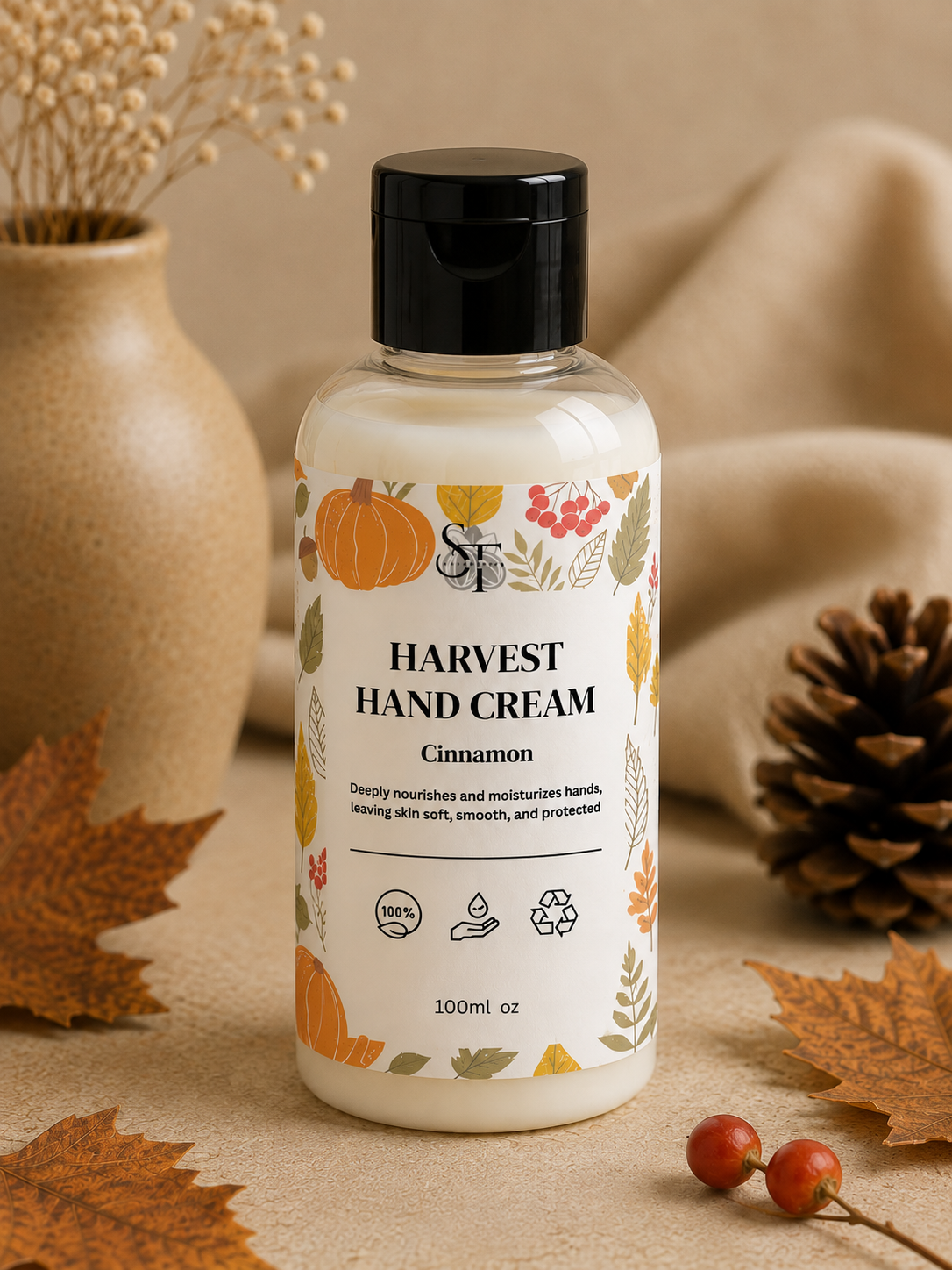Cinnamon Hand Cream | Natural Shea Butter Moisturiser 100ml