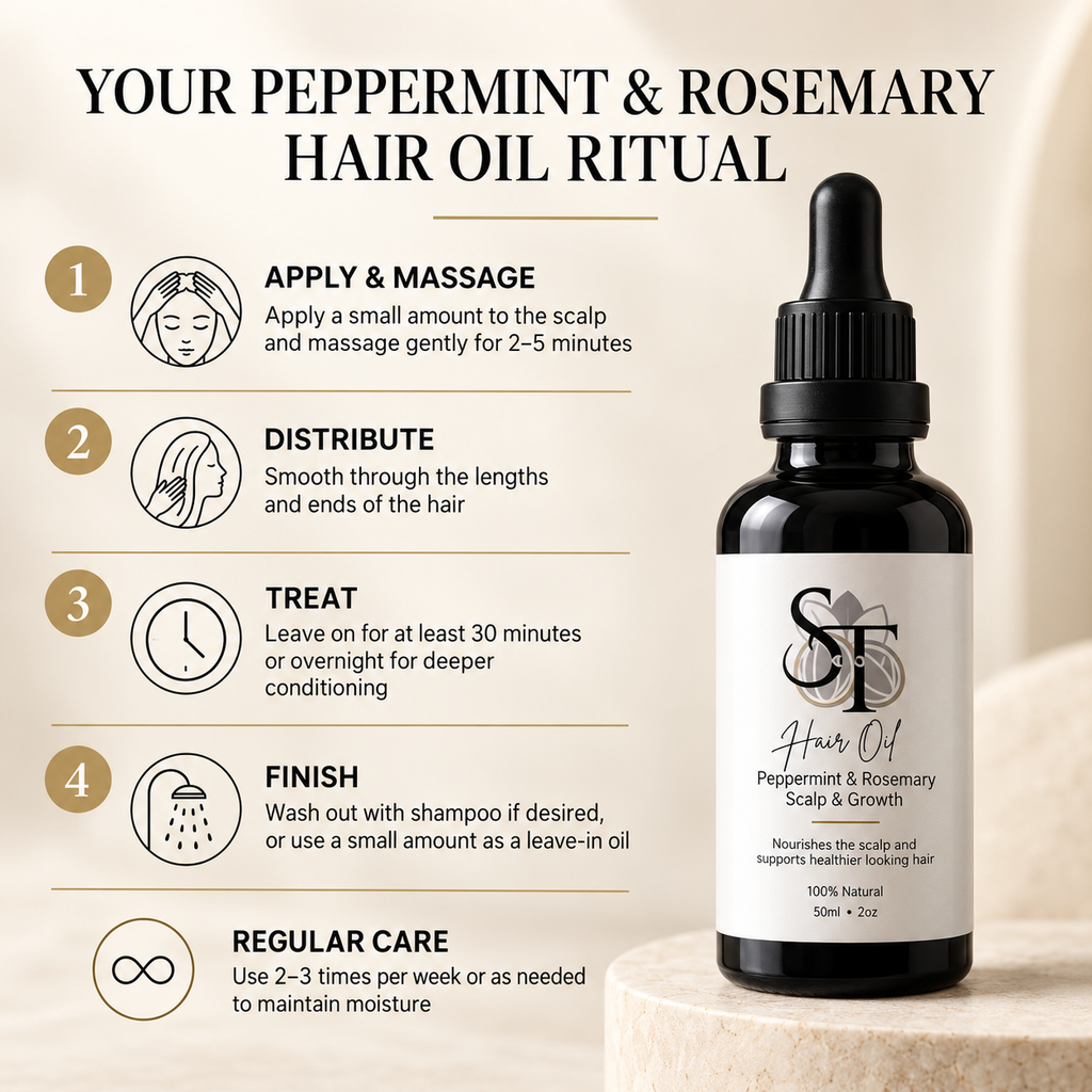 Peppermint & Rosemary Hair Oil | Scalp & Hair Care 50ml