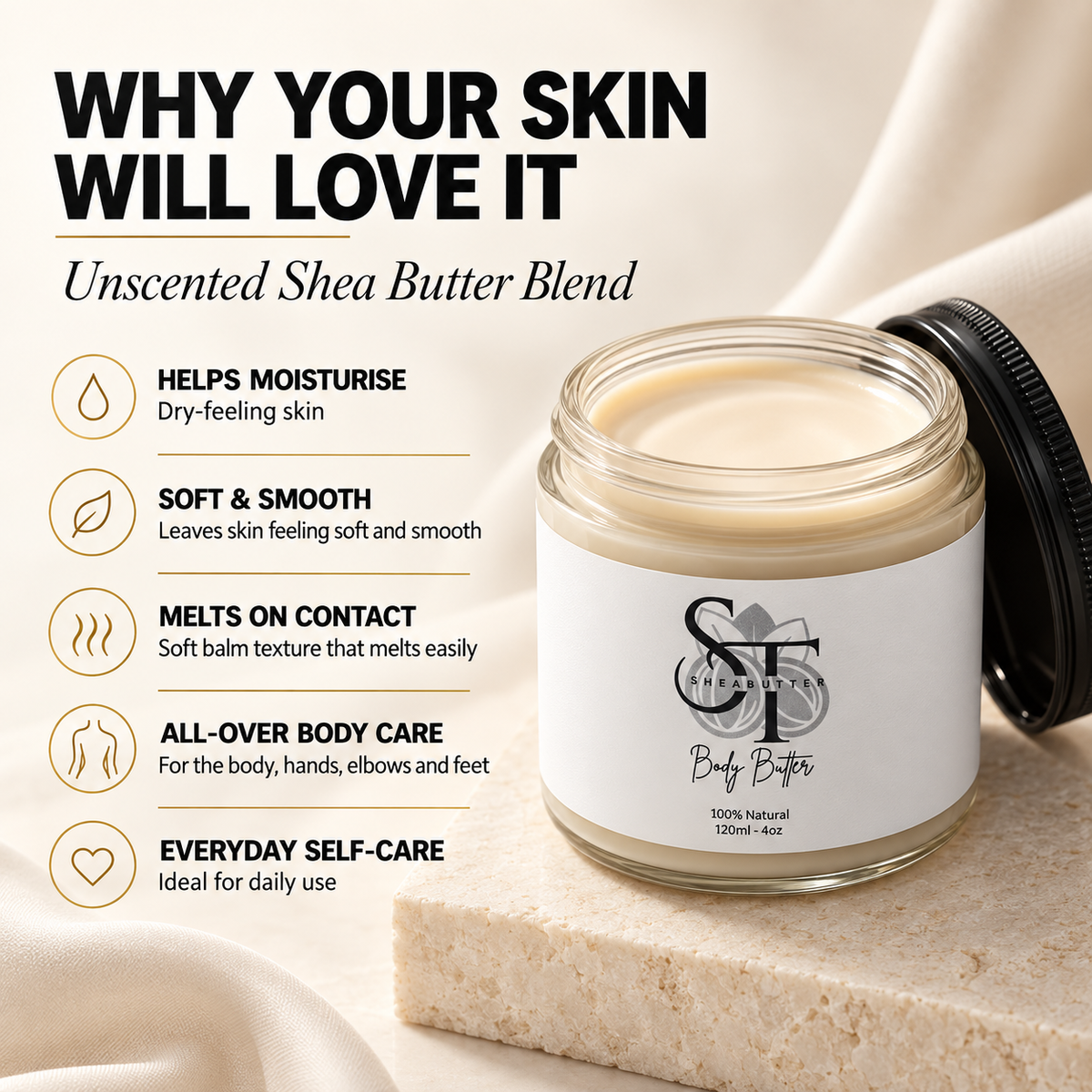 Pure Shea Butter Blend | Natural Moisturising Body Butter